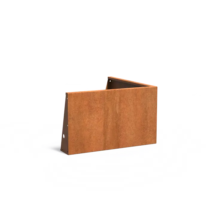 Cortenstaal keerwand - buitenhoek | 100 x 100 x 60 cm