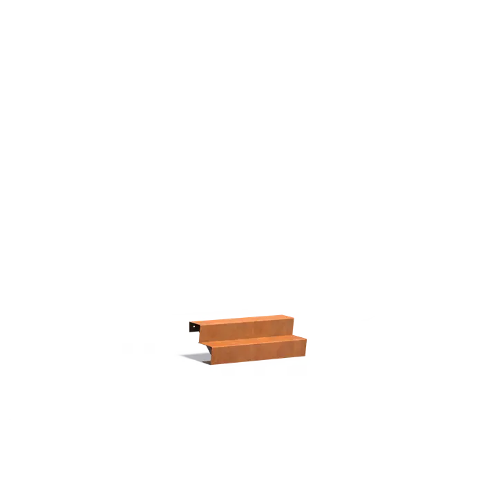 cortenstaal trap - 2 treden - CST2.1