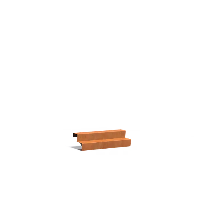 Außentreppe | 2 Schritte | 125 x 48 x 34 cm | Corten