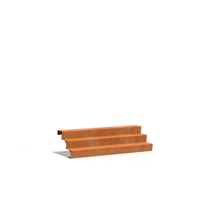 Außentreppe | 3 Schritte | 200 x 72 x 51 cm | Corten