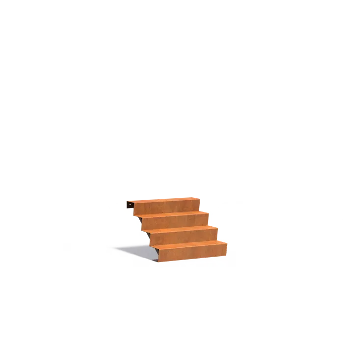Außentreppe | 4 Schritte | 100 x 96 x 68 cm | Corten
