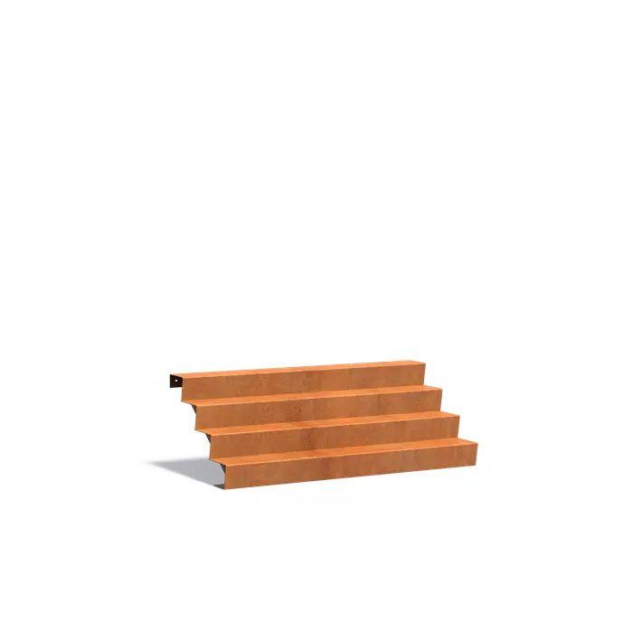 Außentreppe | 4 Schritte | 200 x 96 x 68 cm | Corten