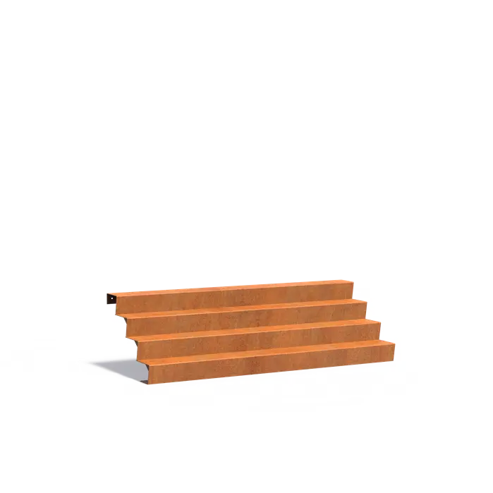 Außentreppe | 4 Schritte | 250 x 96 x 68 cm | Corten