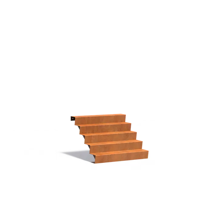 Außentreppe | 5 Schritte | 125 x 120 x 85 cm | Corten