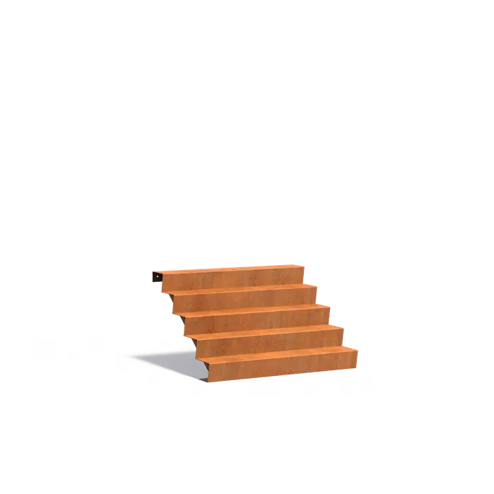 Außentreppe | 5 Schritte | 150 x 120 x 85 cm | Corten