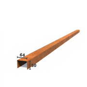 overzet profiel corten recht 64mm breed