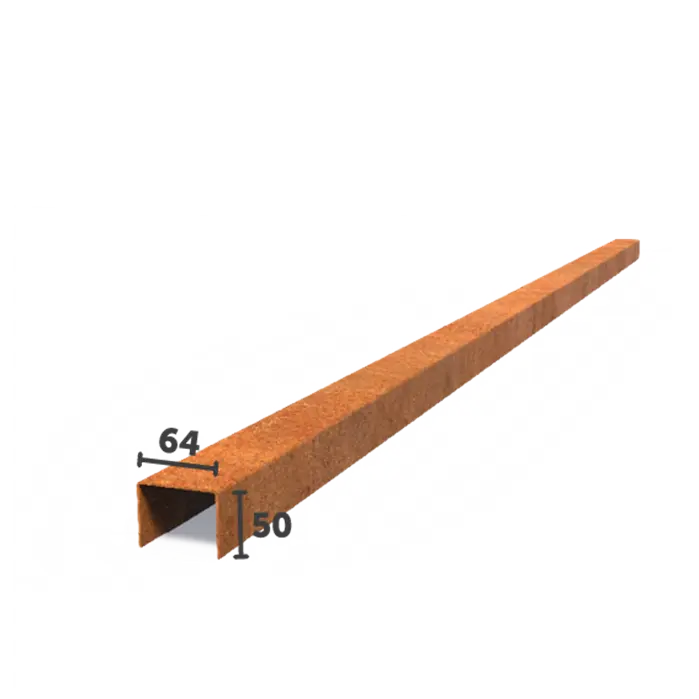overzet profiel corten recht 64mm breed