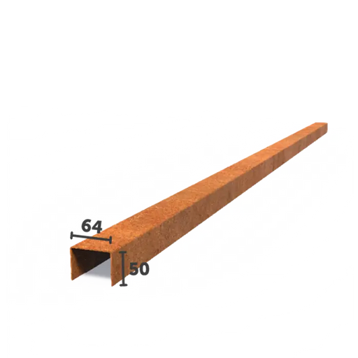 overzet profiel corten recht 64mm breed