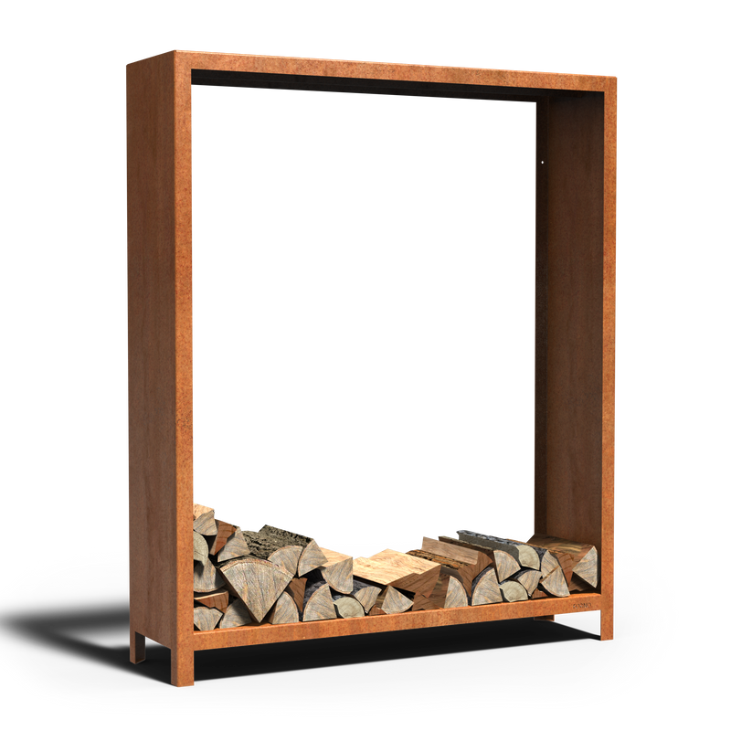 LOGG houtopslag 150 x 40 x 180 cm - cortenstaal