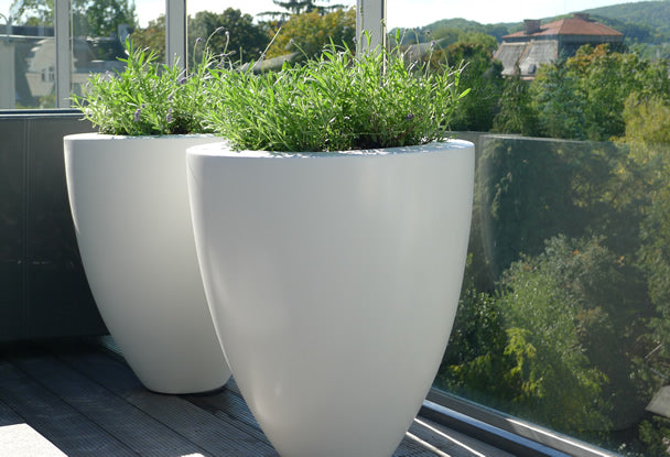 Canna plantenbak polyester wit 