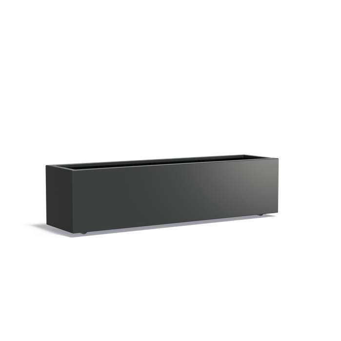 Aluminium Pflanzkübel CARREZ mit Rollen | 200 x 50 x 50 cm