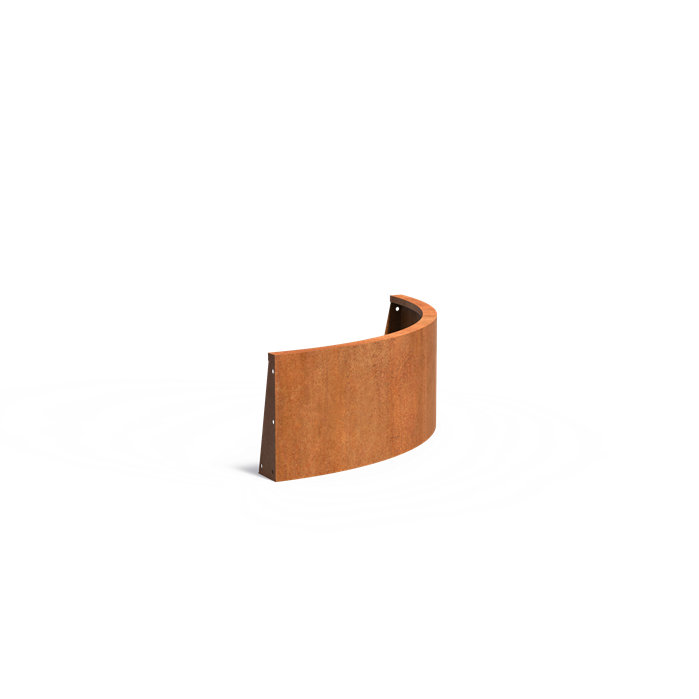 Cortenstaal keerwand - 100 x 100 x 40 cm buitenbocht