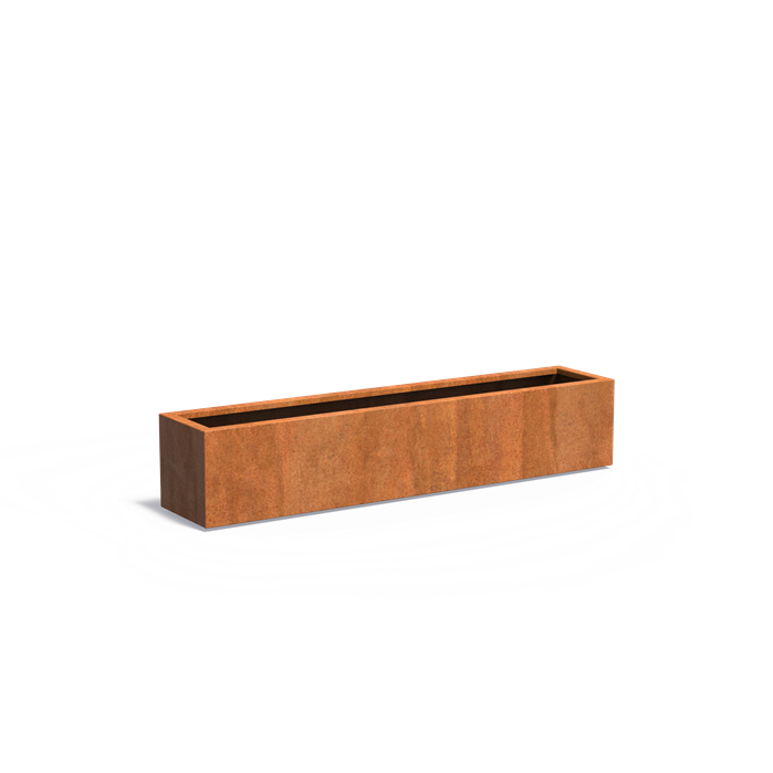 CARREZ 200 x 40 x 40 cm - Cortenstaal plantenbak met bodem