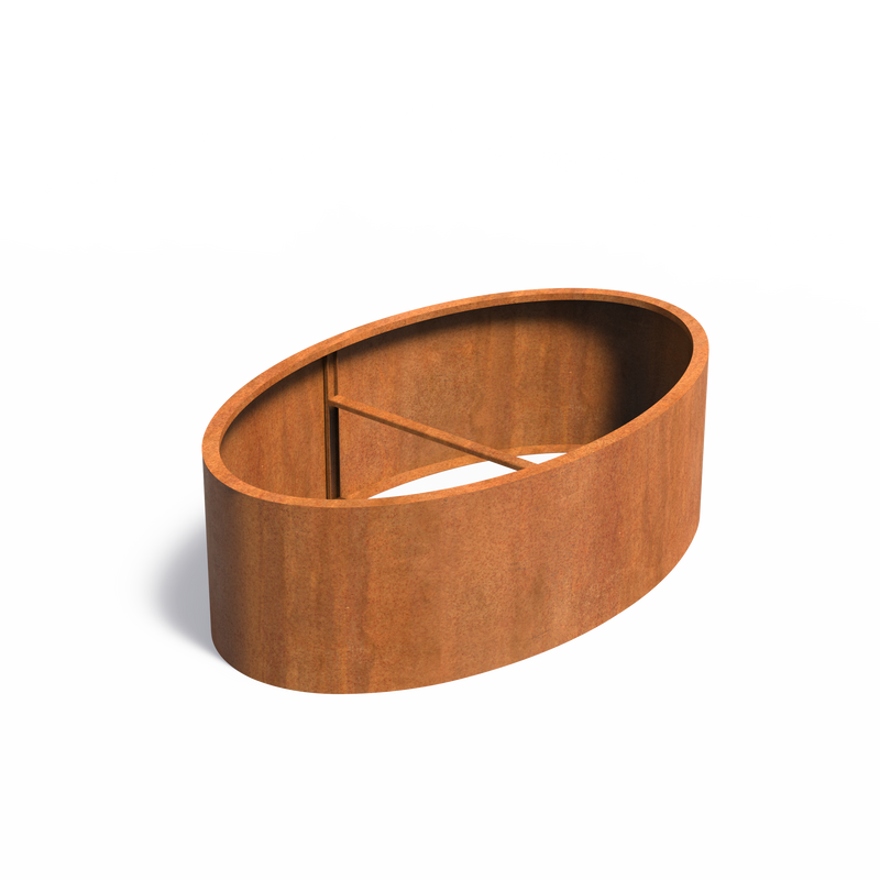 ELLIPSE ovale cortenstaal plantenbak 280x160x60 open