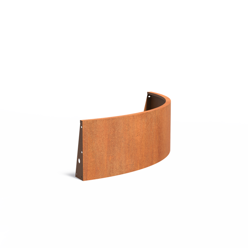 Cortenstaal keerwand - 150 x 150 x 50 cm buitenbocht