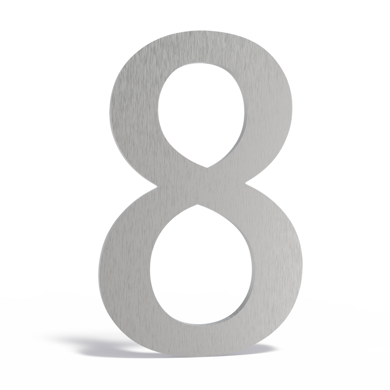 Huisnummer 8 | 79 x 5 x 120 mm | RVS