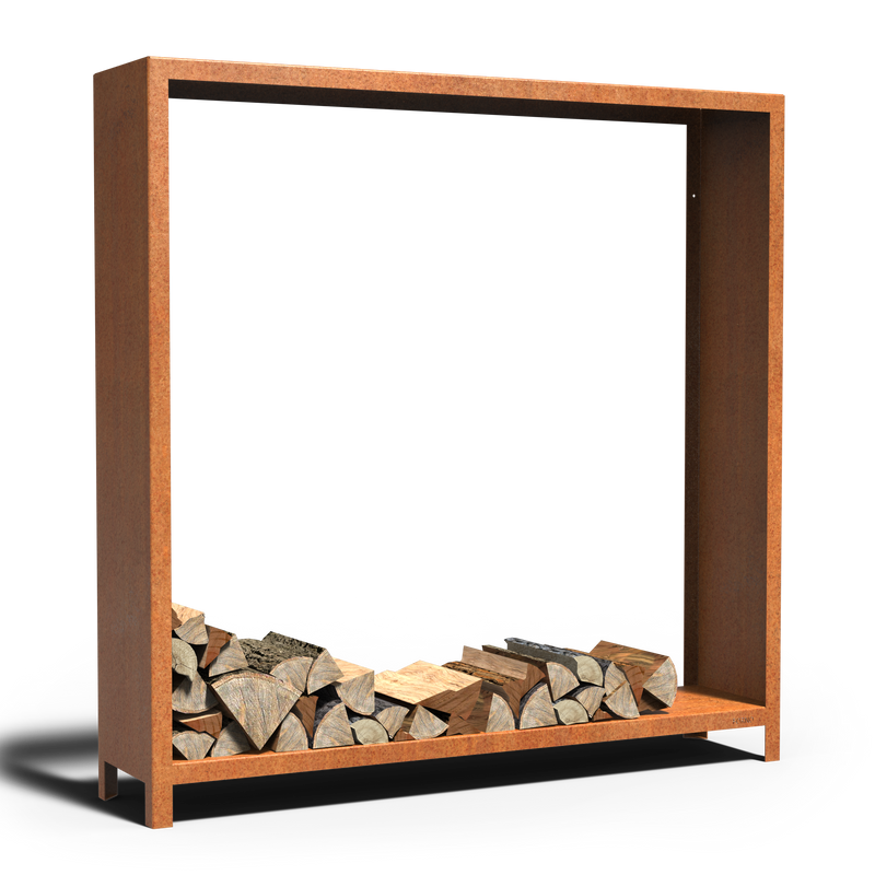 LOGG houtopslag 180 x 40 x 180 cm - cortenstaal