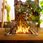 Vuurtafel brand ombouw glas