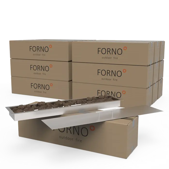 Inbouwbrander BRANN vuurtafel (RVS)  | 805 x 190 x 80 mm