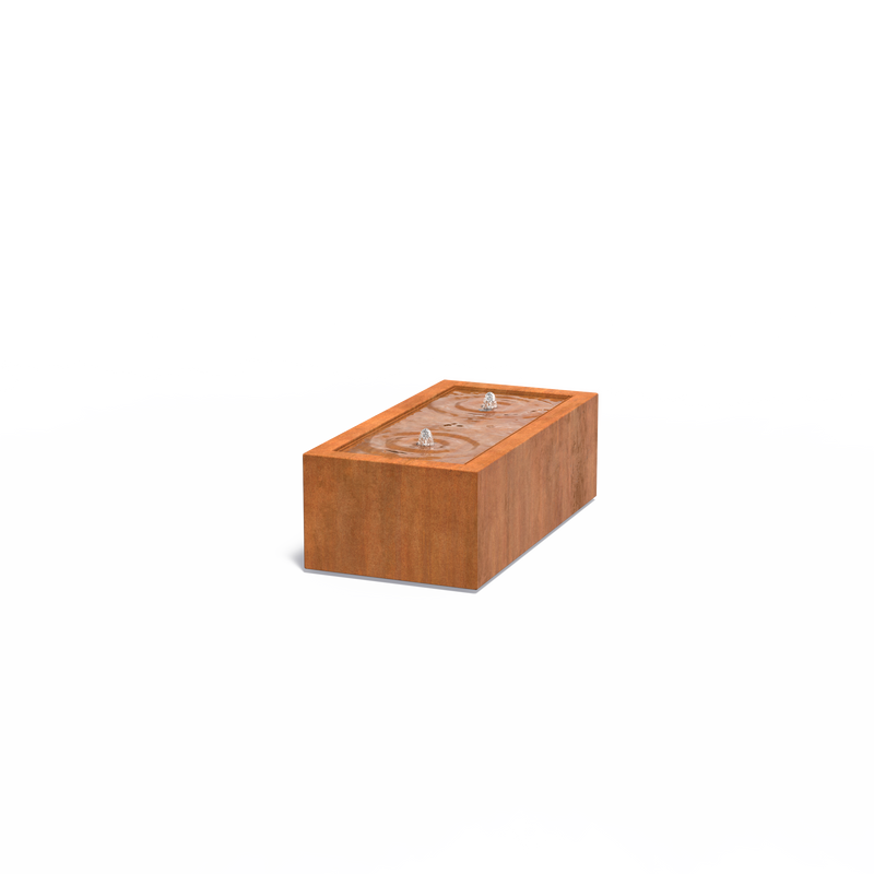 Cortenstaal watertafel, incl. LED & pomp - 120 x 60 x 40 cm