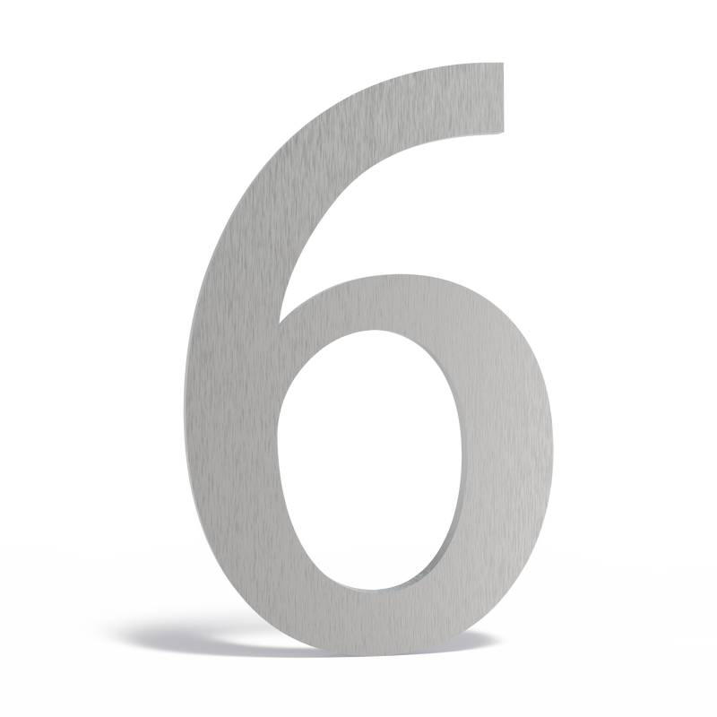 Huisnummer 6 | 80 x 5 x 120 mm | RVS