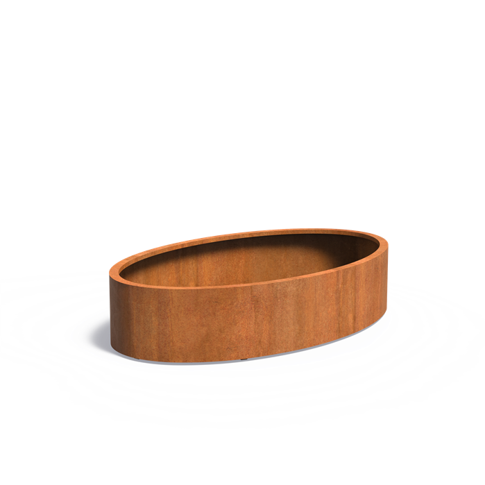 ELLIPSE ovale cortenstaal plantenbak 200x120x40