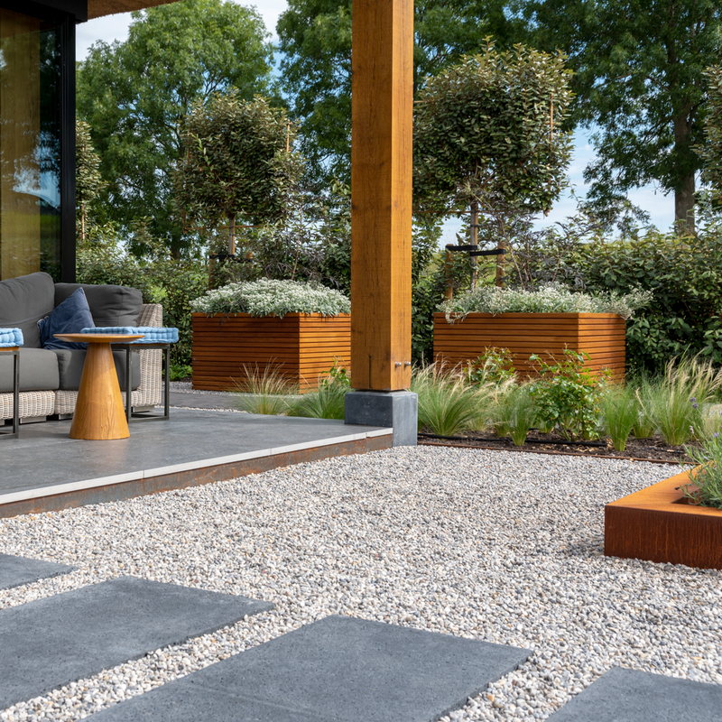 MALAGA RHOMBUS rechthoekige hardhouten plantenbak 150x50x60.8