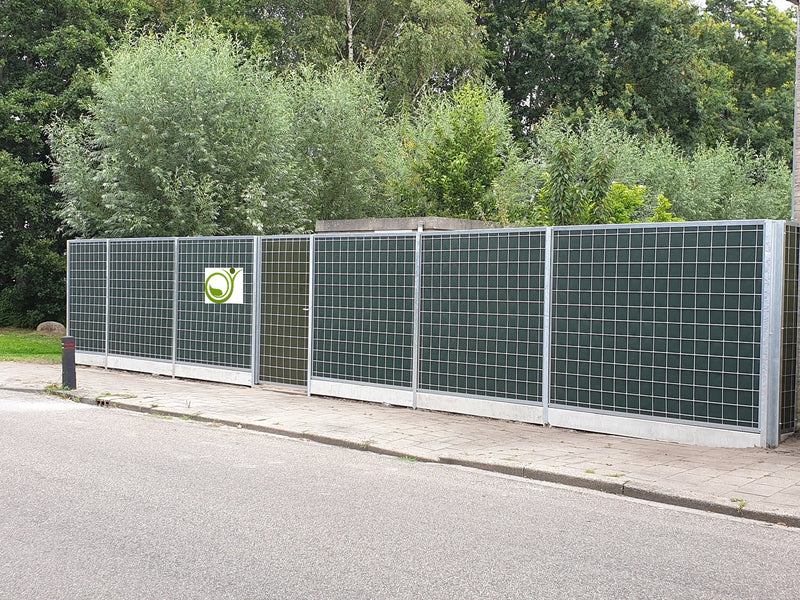Geluidsscherm en deur Plastisol groen 