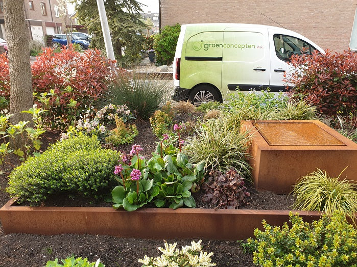 Corten keerwand groenconcepten 