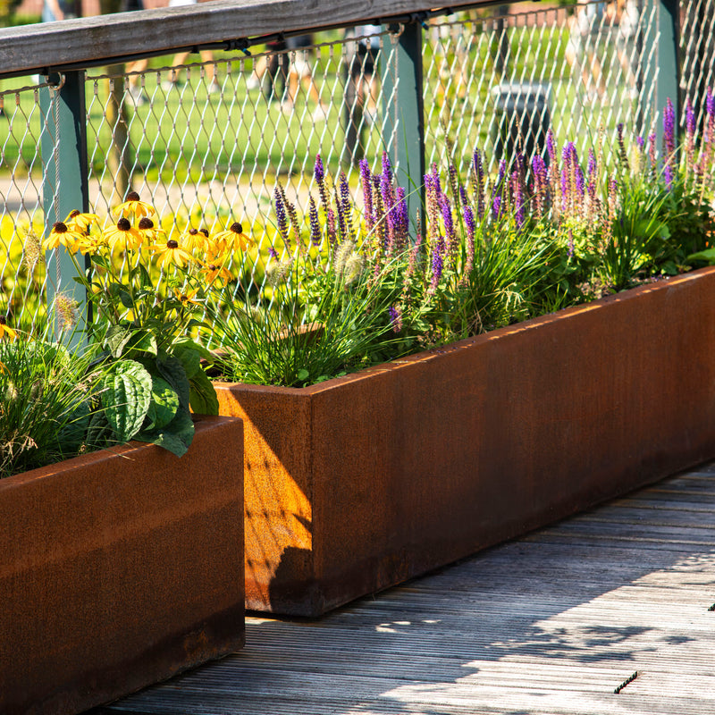 CARREZ met wielen 120 x 50 x 60 cm - Cortenstaal plantenbak