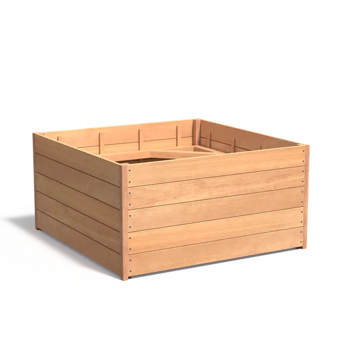 Hardhouten plantenbak Carrez HS3