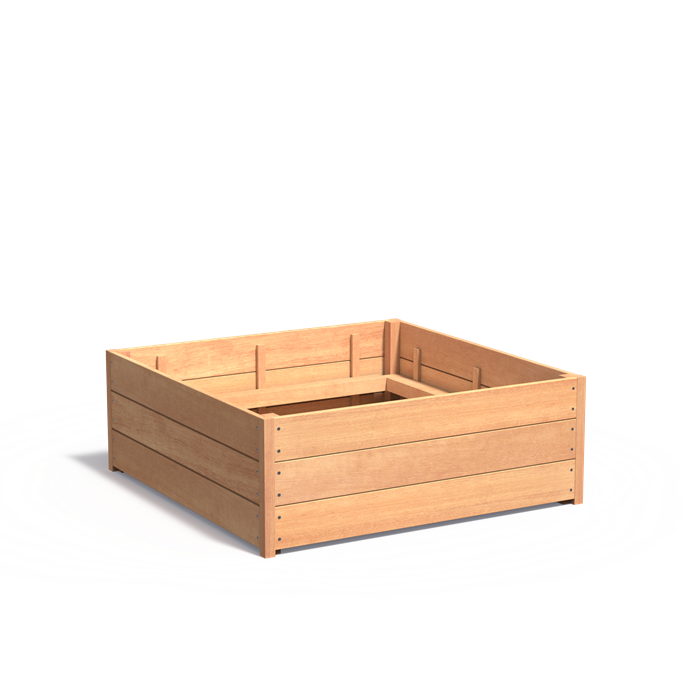 CARREZ vierkante hardhout plantenbak 120x120x43.5 cm