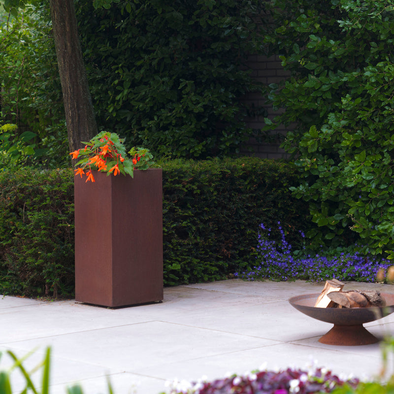 CARREZ vierkante cortenstaal plantenbak 120x120x40