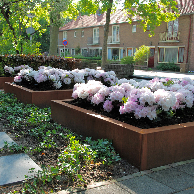 CARREZ rechthoekige cortenstaal plantenbak 300x100x80 open