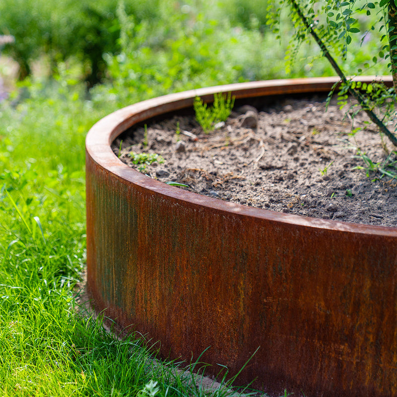 CIRCUM ronde cortenstaal plantenbak 120x80 open