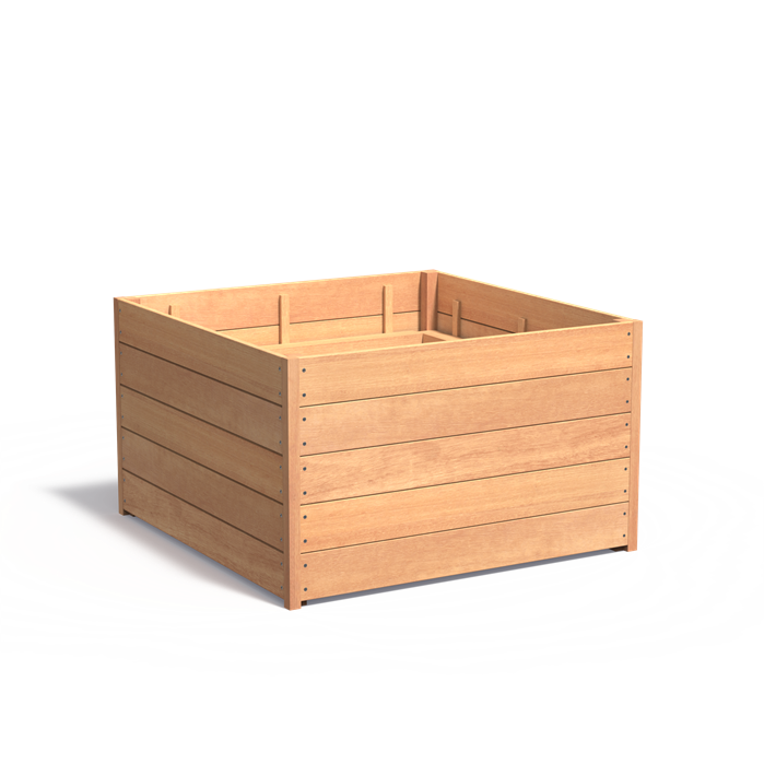 CARREZ vierkante hardhout plantenbak 120x120x71.3 cm