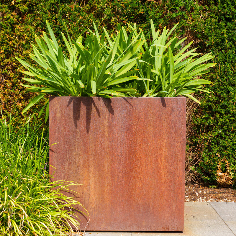 CARREZ vierkante cortenstaal plantenbak 120x120x40