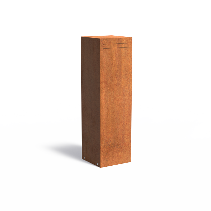 Cortenstaal brievenbus NOX 35 x 35 x 120 cm