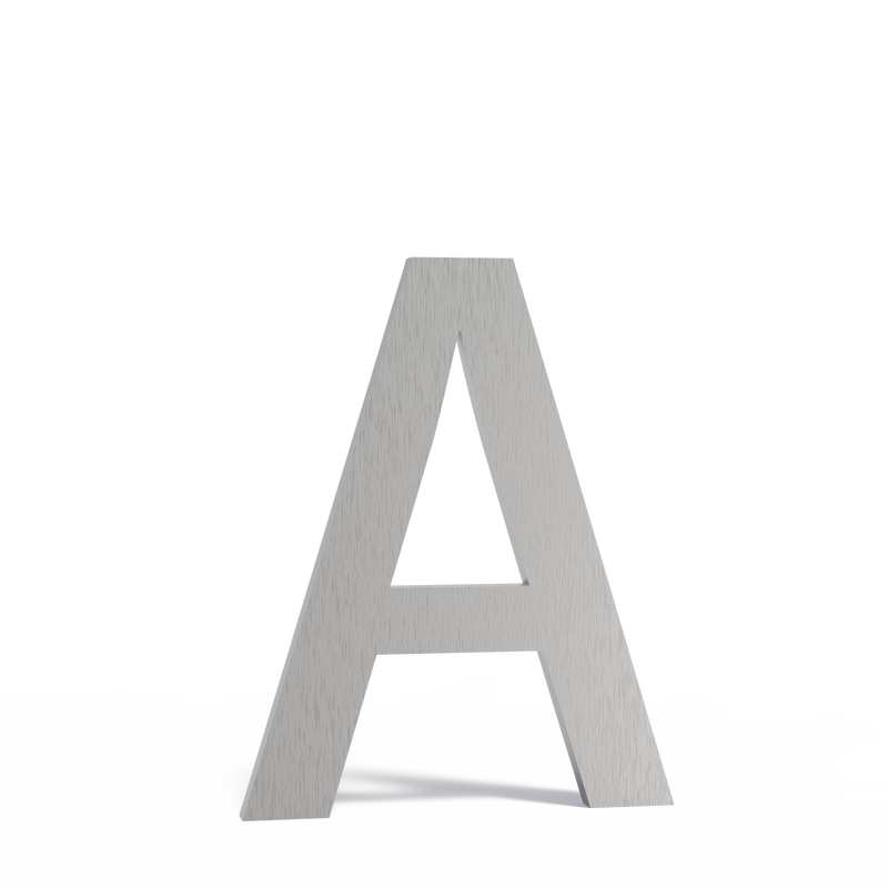 Huisletter A | 75 x 5 x 90 mm | RVS