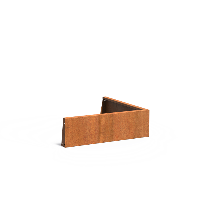 Cortenstaal keerwand - 100 x 100 x 30 cm buitenhoek
