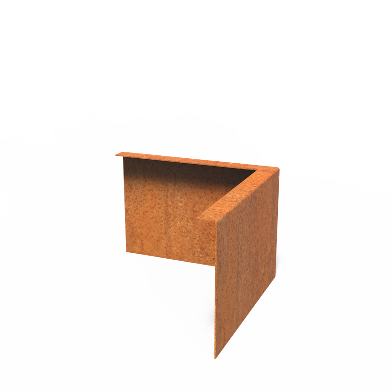 Rasenkante aus Cortenstahl Außenecke gekanteter Oberrand | 300 × 2 × 200 mm