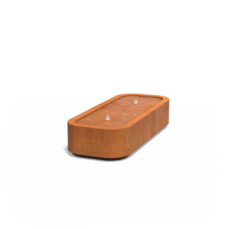 Cortenstaal watertafel PREMIUM, incl. LED & pomp - 200 x 80 x 40 cm