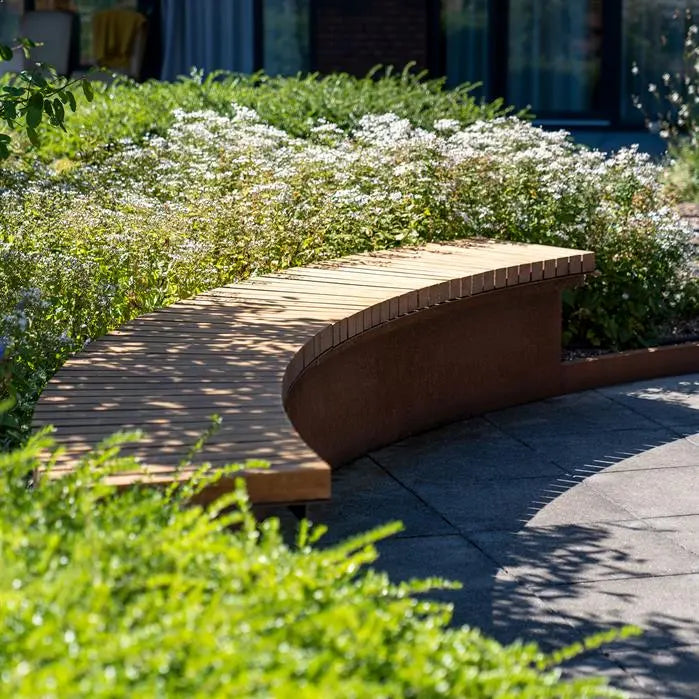 Adezz cortenstaal keerwand - zitting