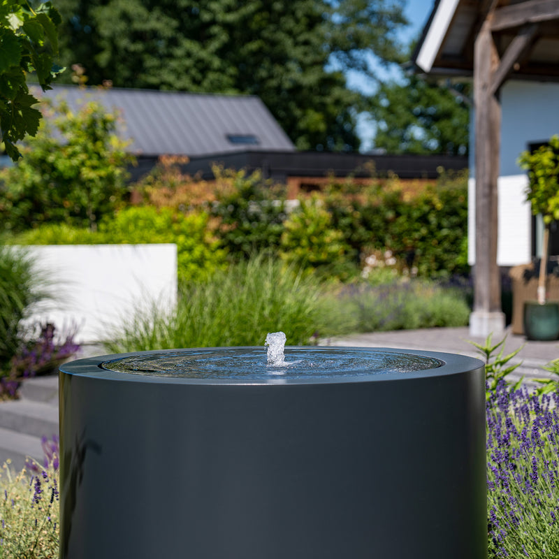 Wassertisch mit LED-Beleuchtung & Pumpe | ø 80 x 40 cm | Aluminium
