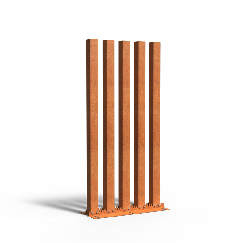 Cortenstaal tuinpaal 10 x 10 x 200 cm – set van 5 Regular