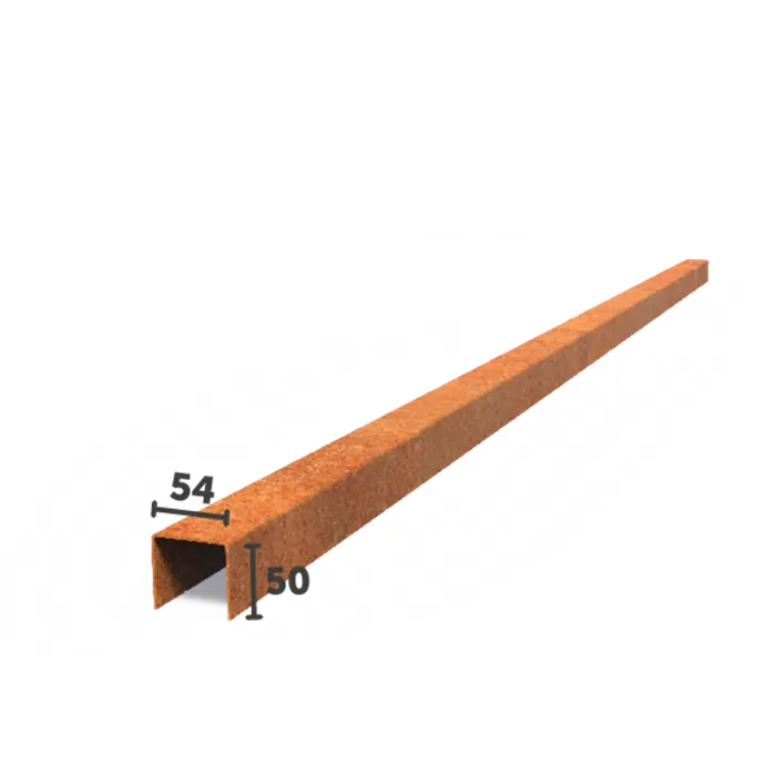 Cortenstaal overzetprofiel recht | 2300 x 2 x 50 mm