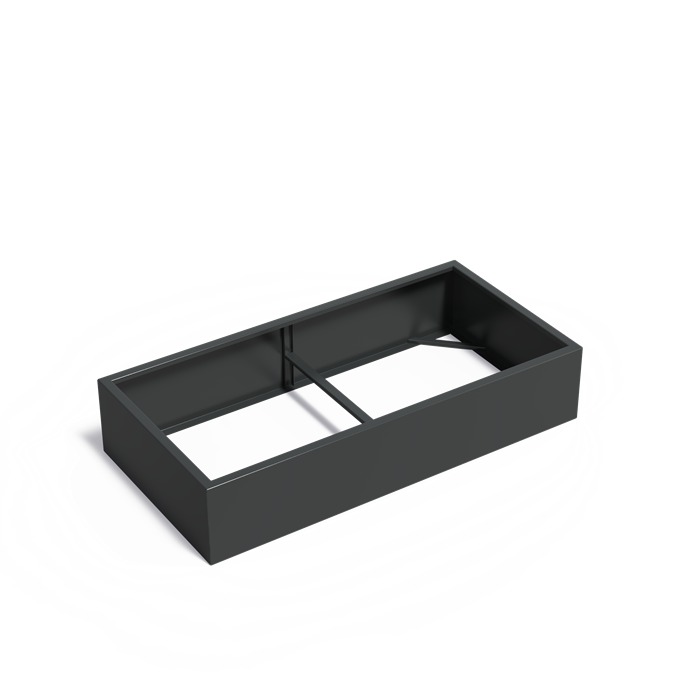 CARREZ aluminium plantenbak 200x100x40 zonder bodem