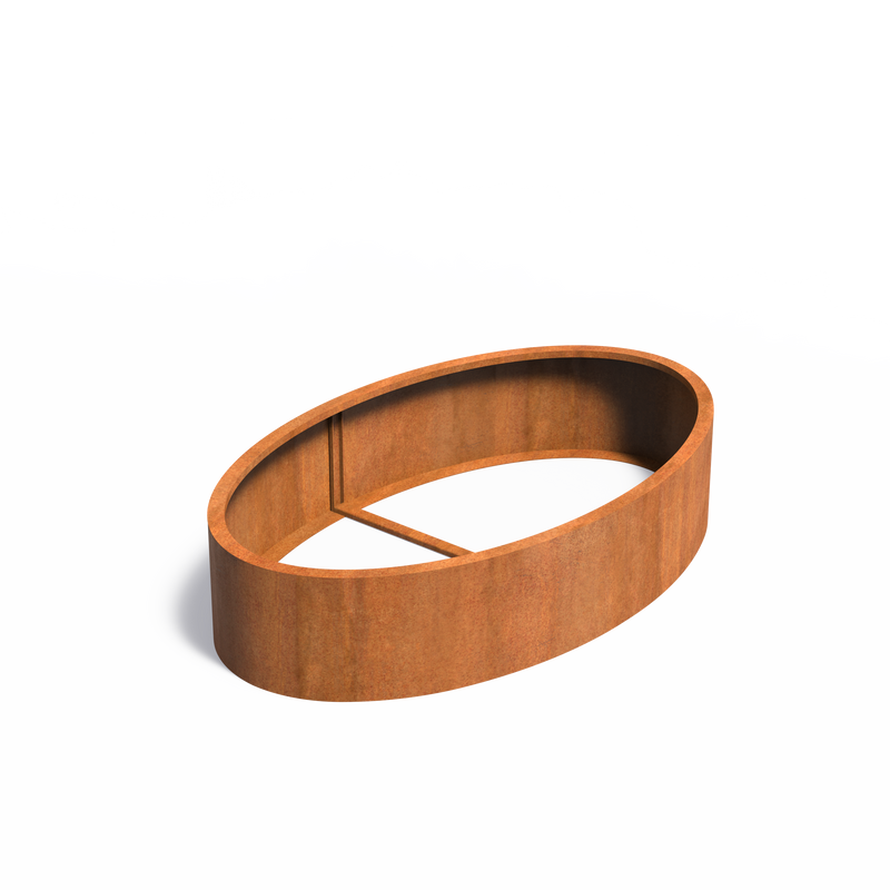 ELLIPSE zonder bodem 120 x 120 x 40 cm - Cortenstaal plantenbak ovaal