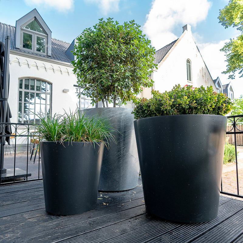 CONIC conische aluminium plantenbak 80x60 cm met bodem