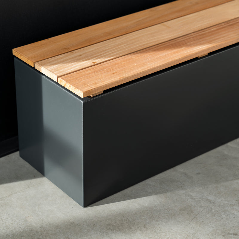 Cortenstaal sokkel met zitting | 150 x 40 x 43 cm